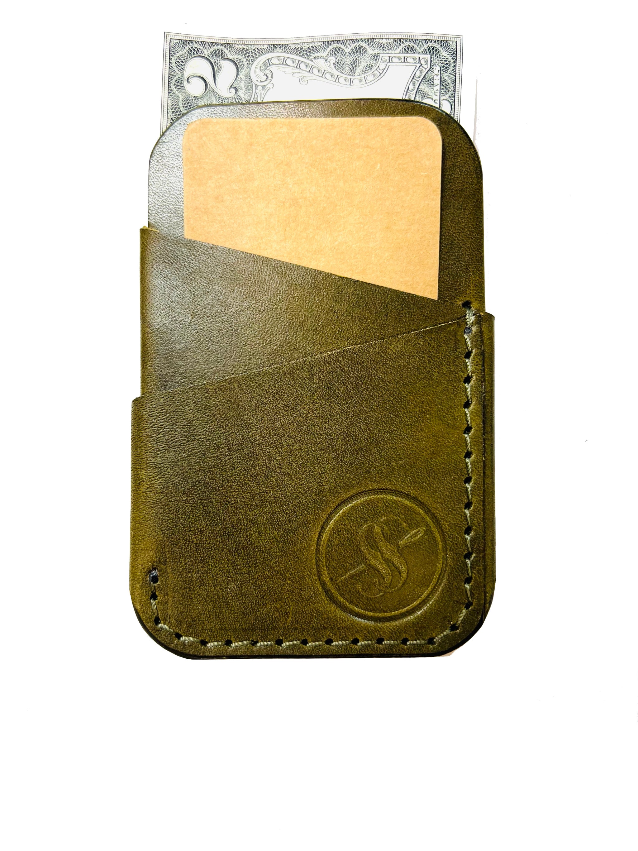 Cedar Card Holder / Money Clip - Olive - Sequoia Supply Co.