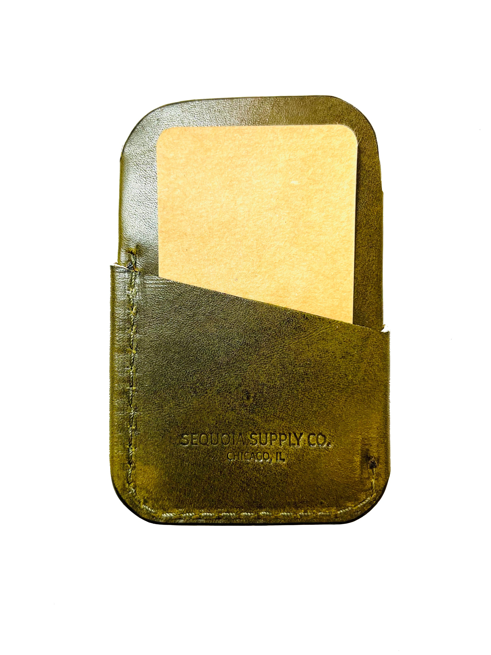 Cedar Card Holder / Money Clip - Olive - Sequoia Supply Co.